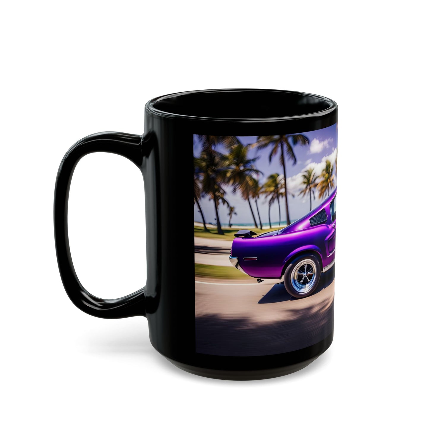 Purple Mustang Ceramic Coffee Mug, Car Lover Gift, Classic Auto Decor, Road Trip Mug, Vintage Vehicle
