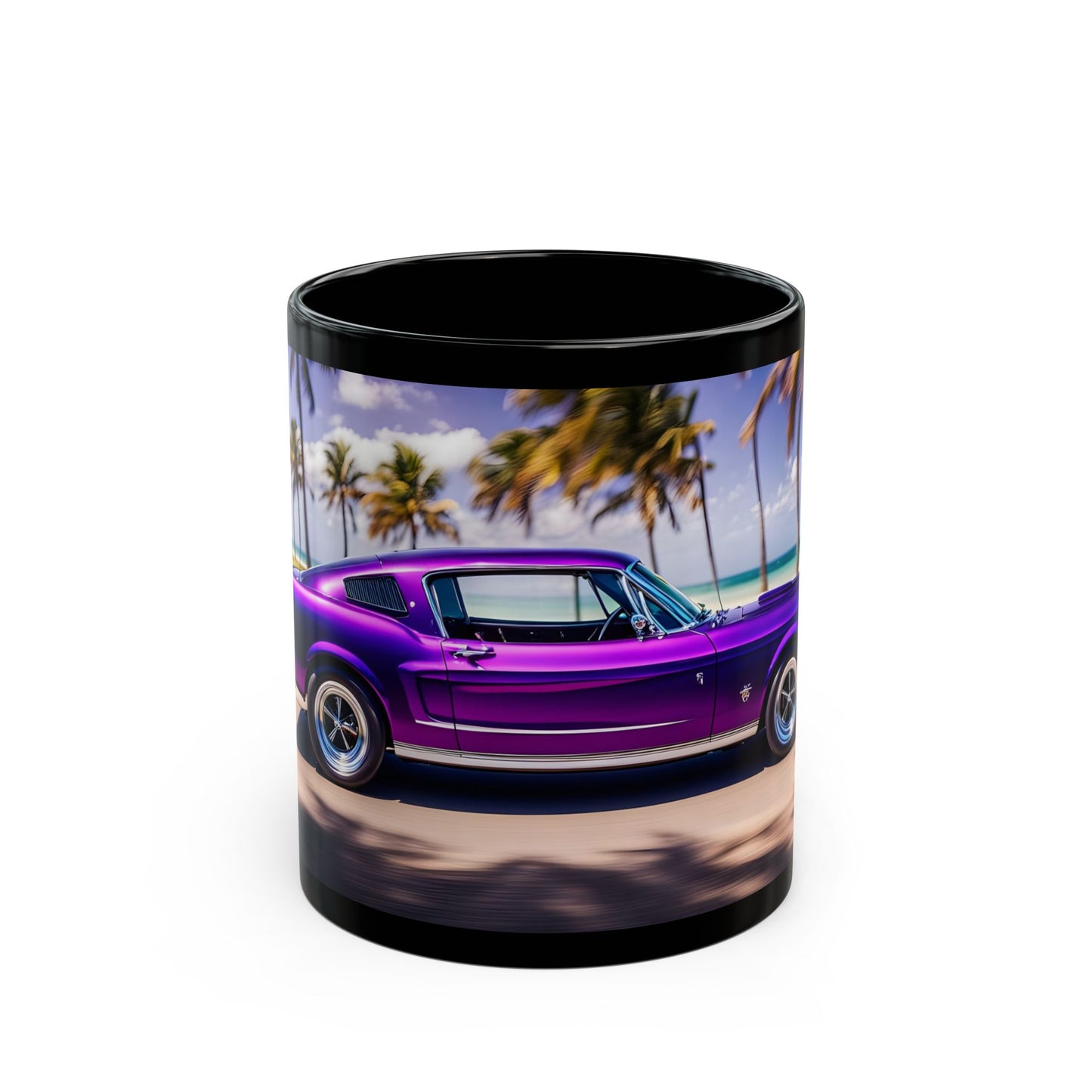 Purple Mustang Ceramic Coffee Mug, Car Lover Gift, Classic Auto Decor, Road Trip Mug, Vintage Vehicle