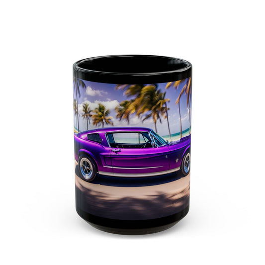 Purple Mustang Ceramic Coffee Mug, Car Lover Gift, Classic Auto Decor, Road Trip Mug, Vintage Vehicle