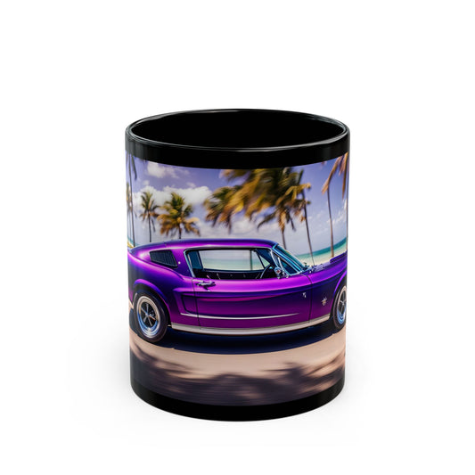 Purple Mustang Ceramic Coffee Mug, Car Lover Gift, Classic Auto Decor, Road Trip Mug, Vintage Vehicle
